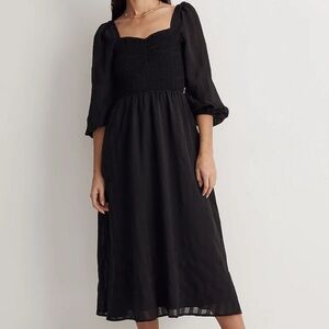 Madewell lucie Sweetheart  black midi dress